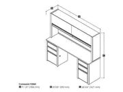Modubox Desk Connexion Credenza Desk with 2 Pedestals and Hutch - Available in 2 Colours