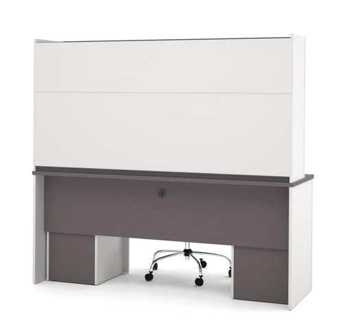 Modubox Desk Connexion Credenza Desk with 2 Pedestals and Hutch - Available in 2 Colours