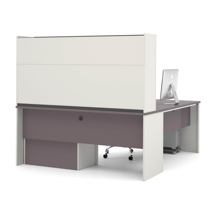 Modubox Desk Connexion L-Shaped Desk with Lateral File Cabinet and Hutch - Available in 3 Colours