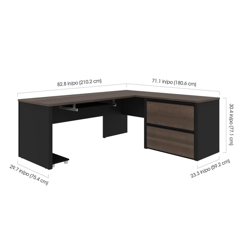 Modubox Desk Connexion L-Shaped Desk with Lateral File Cabinet - Available in 3 Colours