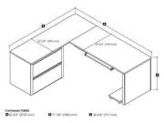 Modubox Desk Connexion L-Shaped Desk with Lateral File Cabinet - Available in 3 Colours