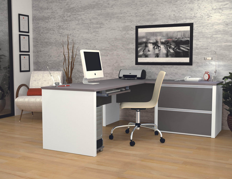 Modubox Desk Connexion L-Shaped Desk with Lateral File Cabinet - Available in 3 Colours