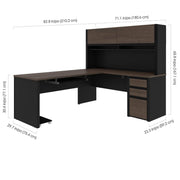 Modubox Desk Connexion L-Shaped Desk with Pedestal and Hutch - Available in 3 Colours