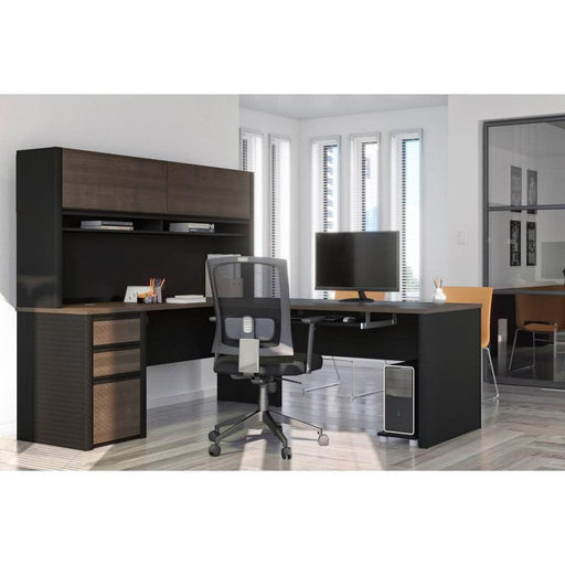 Modubox Desk Connexion L-Shaped Desk with Pedestal and Hutch - Available in 3 Colours