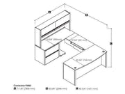 Modubox Desk Connexion U-Shaped Executive Desk with Lateral File Cabinet and Hutch - Available in 3 Colours