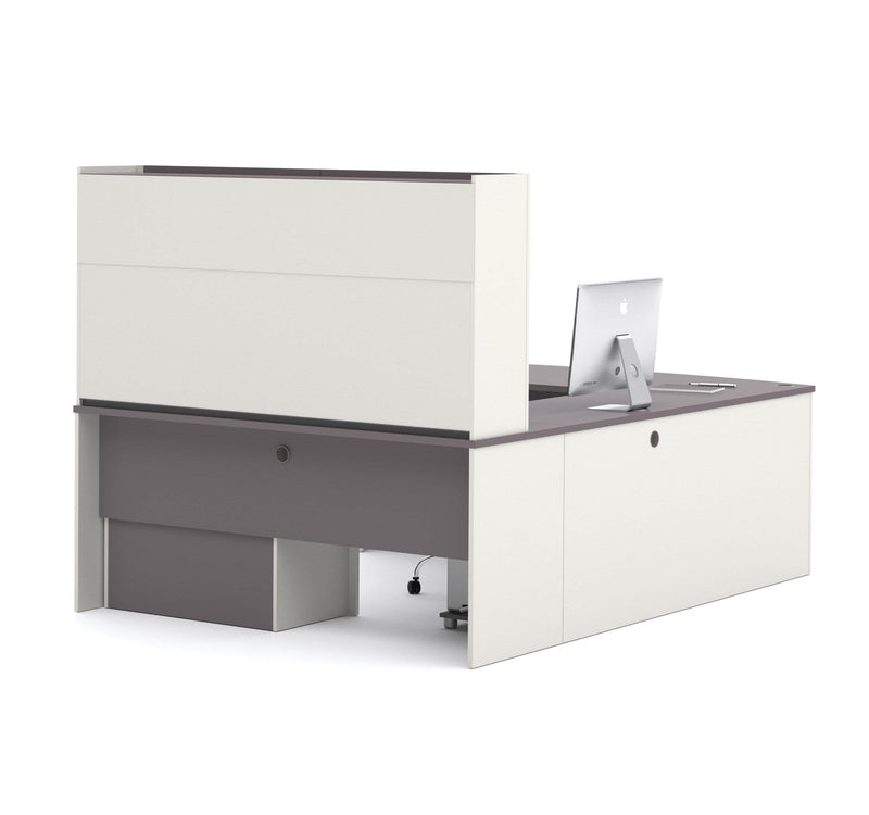 Modubox Desk Connexion U-Shaped Executive Desk with Lateral File Cabinet and Hutch - Available in 3 Colours