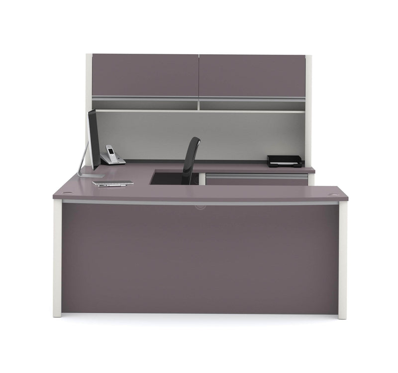 Modubox Desk Connexion U-Shaped Executive Desk with Lateral File Cabinet and Hutch - Available in 3 Colours