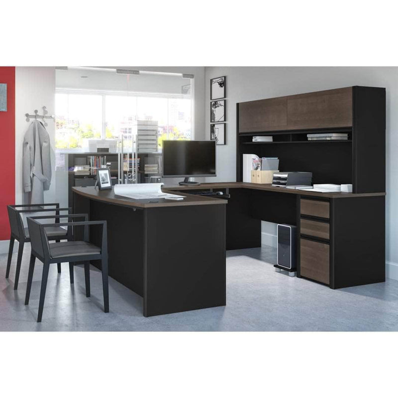 Modubox Desk Connexion U-Shaped Executive Desk with Pedestal and Hutch - Available in 3 Colours