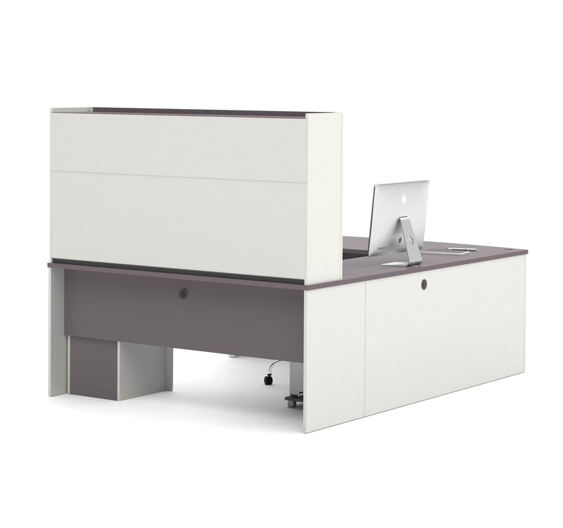 Modubox Desk Connexion U-Shaped Executive Desk with Pedestal and Hutch - Available in 3 Colours