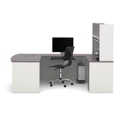 Modubox Desk Connexion U-Shaped Executive Desk with Pedestal and Hutch - Available in 3 Colours