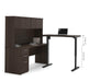 Modubox Desk Dark Chocolate Embassy 2-Piece Set including a Standing Desk and a Desk with Hutch - Dark Chocolate