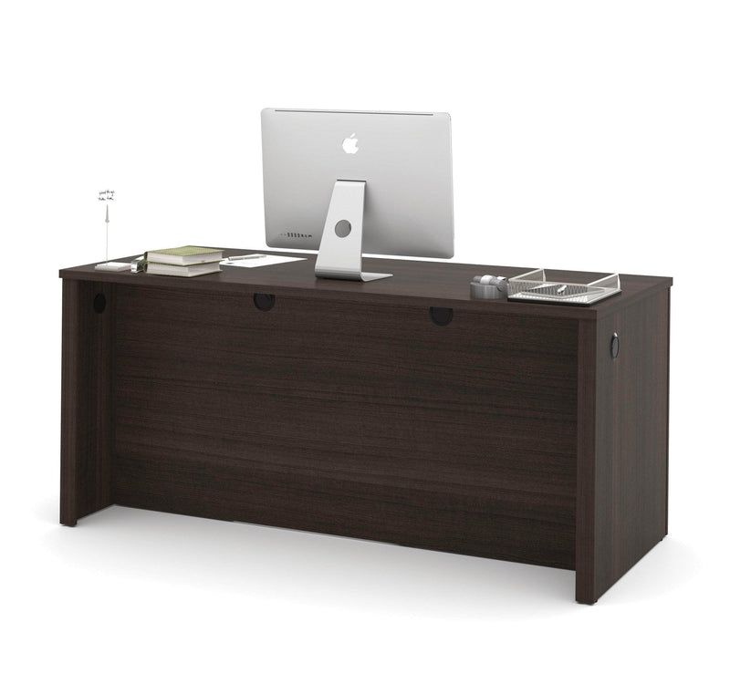 Modubox Desk Dark Chocolate Embassy Traditional Executive Desk with 2 Pedestals - Dark Chocolate