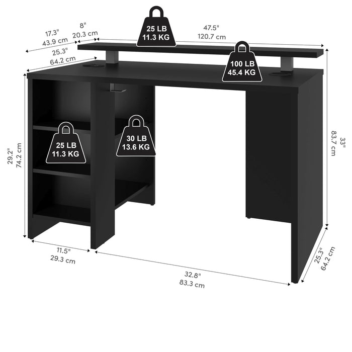 Modubox Desk Electra 48"W Gaming Desk - Available in 2 Colours