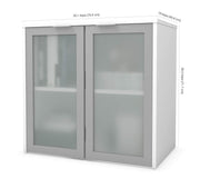 Modubox Desk Hutch i3 Plus Desk Hutch with Frosted Glass Doors - Available in 3 Colours