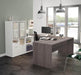 Modubox Desk i3 Plus U-shaped Desk with Frosted Glass Doors Hutch - Available in 3 Colours