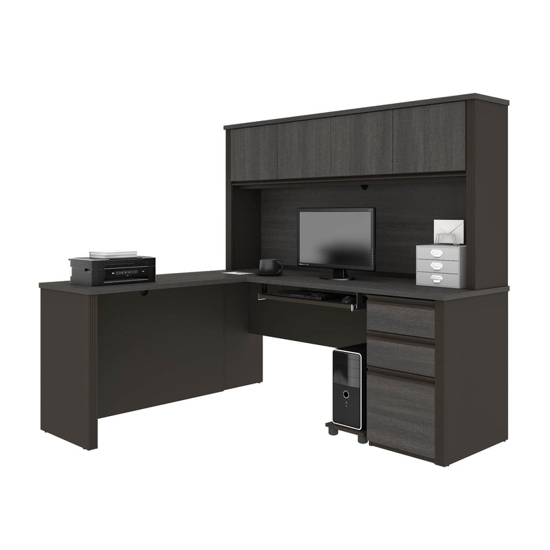 Modubox Desk Prestige+ 72W L-Shaped Desk with Pedestal and Hutch - Available in 3 Colours