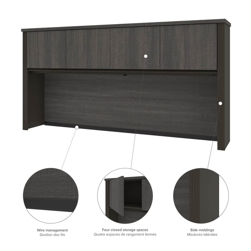 Modubox Desk Prestige+ Modern L-Shaped Office Desk with Two Pedestals and Hutch - Available in 3 Colours