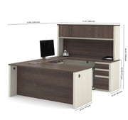 Modubox Desk Prestige+ U-Shaped Executive Desk with Hutch and 2 Pedestals - Available in 3 Colours