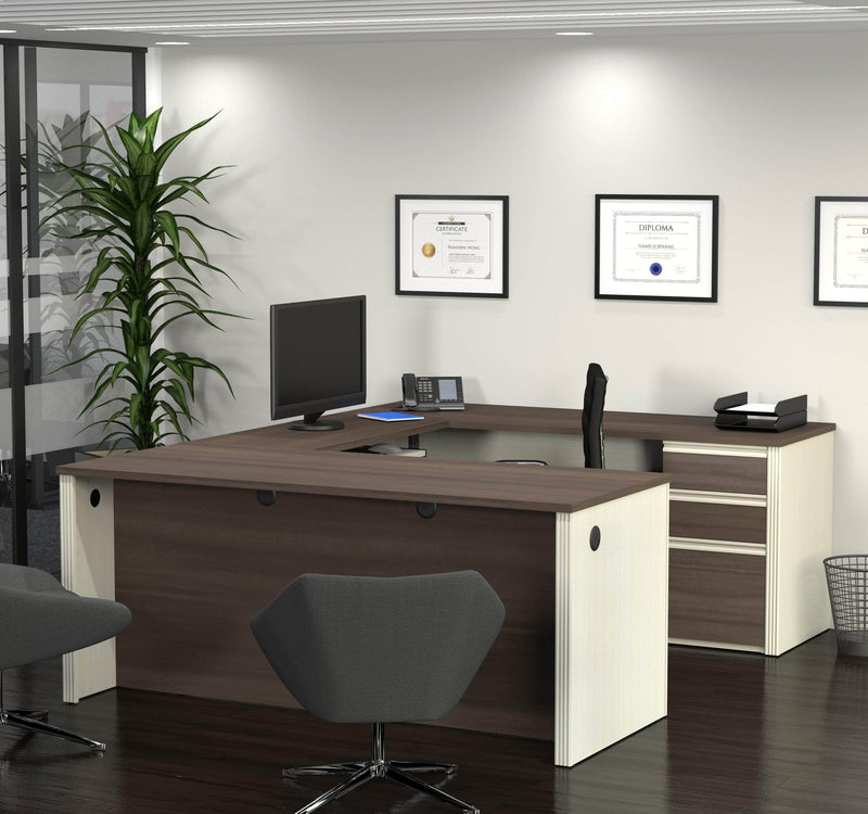 Modubox Desk Prestige+ U-Shaped Executive Desk with Pedestal - Available in 3 Colours