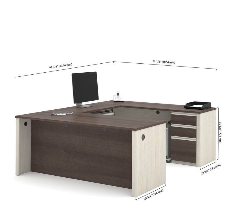 Modubox Desk Prestige+ U-Shaped Executive Desk with Pedestal - Available in 3 Colours