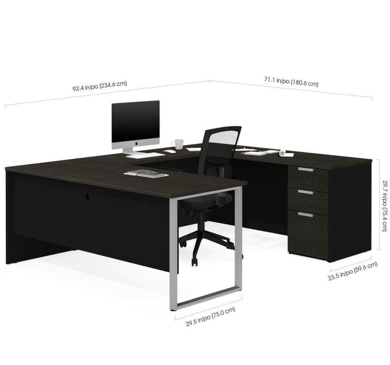 Modubox Desk Pro-Concept Plus U-Shaped Desk with Pedestal - Available in 2 Colours