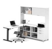 Modubox Desk Pro-Linea 2-piece Set Including a Standing Desk and a Credenza with Hutch - Available in 2 Colours