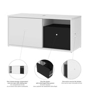Modubox Desk Pro-Vega L-Shaped Standing Desk with Credenza and Dual Monitor Arm - Available in 2 Colours
