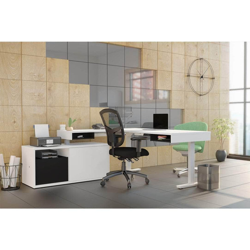 Modubox Desk Pro-Vega L-Shaped Standing Desk with Credenza - Available in 2 Colours