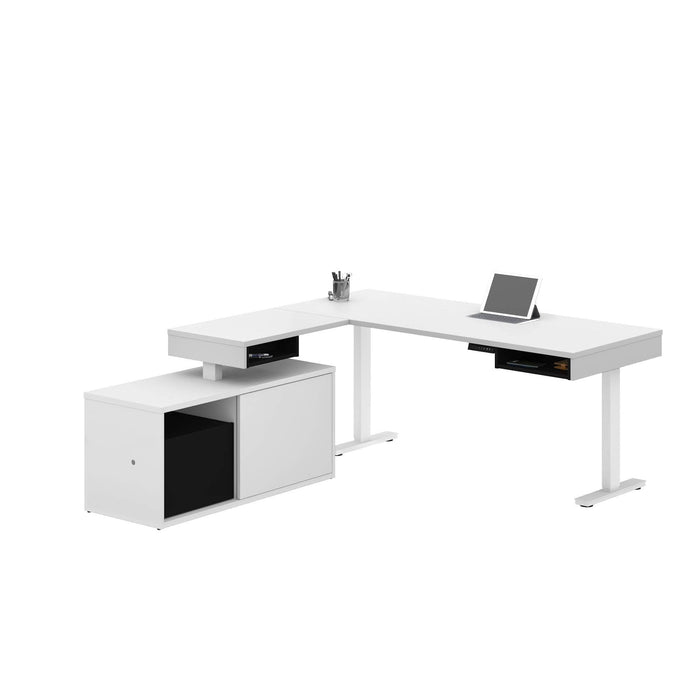 Modubox Desk Pro-Vega L-Shaped Standing Desk with Credenza - Available in 2 Colours