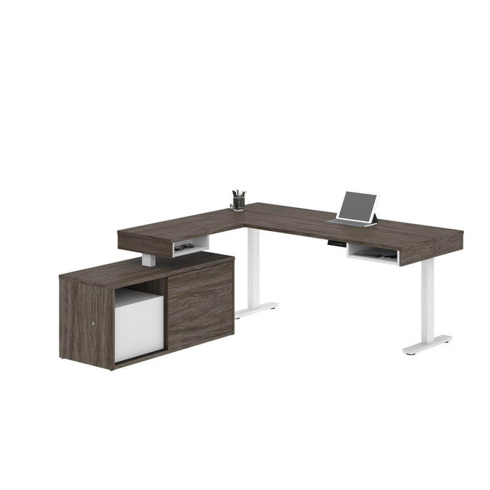 Modubox Desk Pro-Vega L-Shaped Standing Desk with Credenza - Available in 2 Colours