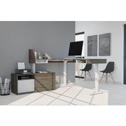 Modubox Desk Pro-Vega L-Shaped Standing Desk with Credenza - Available in 2 Colours