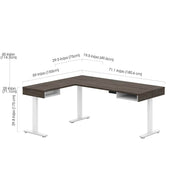 Modubox Desk Pro-Vega L-Shaped Standing Desk with Credenza - Available in 2 Colours