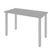 Modubox Desk Silver Grey Universel 24“ x 48“ Table Desk with Square Metal Legs - Available in 10 Colours