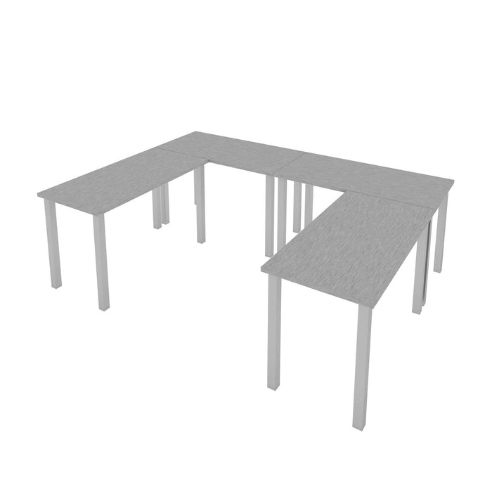 Modubox Desk Silver Grey Universel 4-Piece Set Including 4 24″ × 48″ Table Desks with Square Metal Legs - Available in 3 Colours