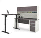 Modubox Desk Slate & Sandstone Connexion 2-Piece Set Including a Standing Desk and a Desk with Hutch - Available in 3 Colours