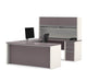 Modubox Desk Slate & Sandstone Connexion U-Shaped Executive Desk with Pedestal and Hutch - Available in 3 Colours