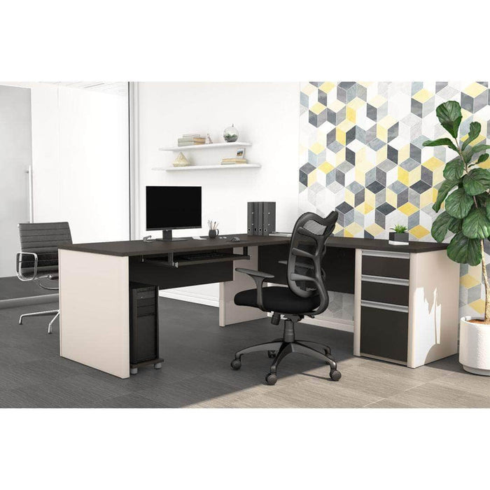 Modubox Desk Slate & Sandstone Modubox Connexion L-Shaped Desk with Pedestal