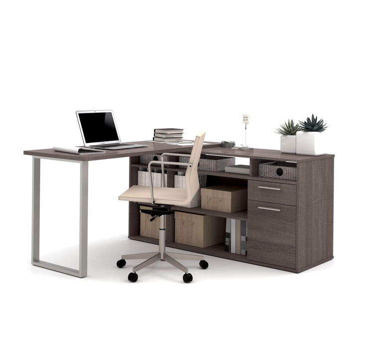 Modubox Desk Solay 3-Piece Set Including an L-Shaped Desk, a Lateral File Cabinet, and a Bookcase - Available in 3 Colours