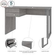 Modubox Desk Solay 48"W Reversible Small Table Desk With U-Shaped Metal Leg - Available in 2 Colours