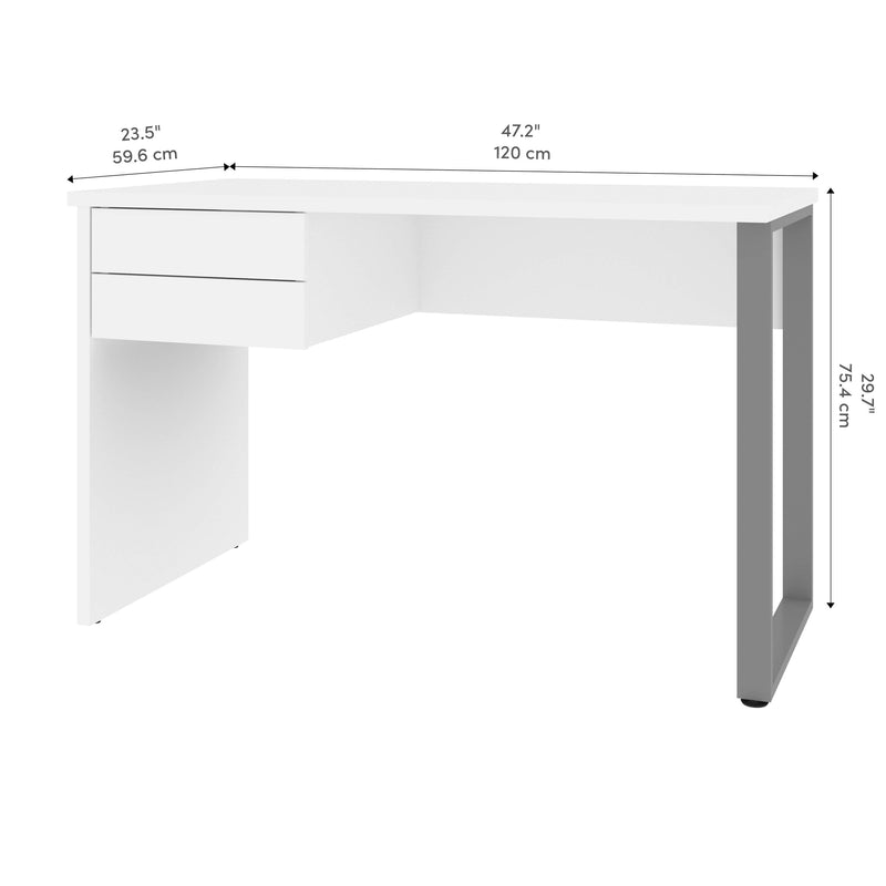 Modubox Desk Solay 48"W Reversible Small Table Desk With U-Shaped Metal Leg - Available in 2 Colours