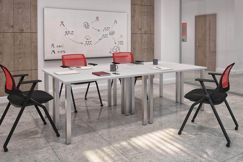 Modubox Desk Universel 4-Piece Set Including 4 24″ × 48″ Table Desks with Square Metal Legs - Available in 3 Colours