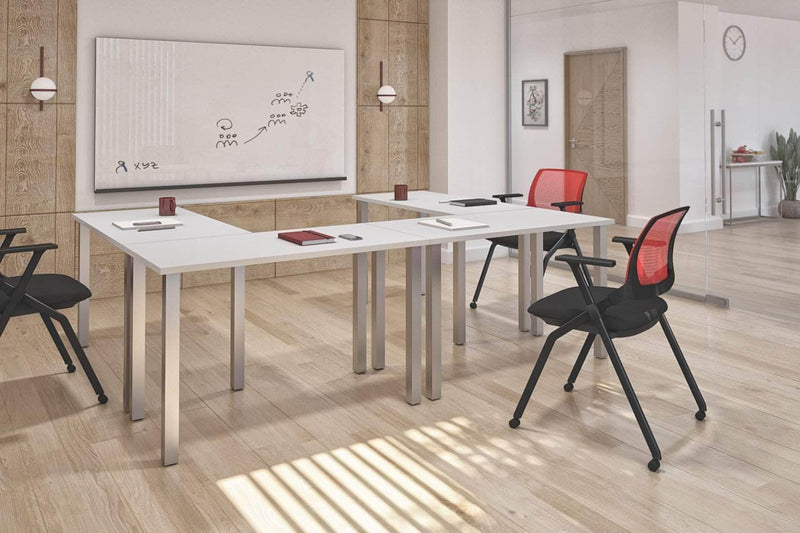 Modubox Desk Universel 4-Piece Set Including 4 24″ × 48″ Table Desks with Square Metal Legs - Available in 3 Colours