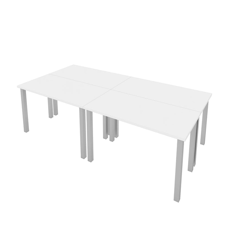 Modubox Desk Universel 4-Piece Set Including 4 24″ × 48″ Table Desks with Square Metal Legs - Available in 3 Colours