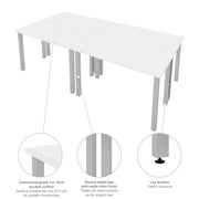 Modubox Desk Universel 4-Piece Set Including 4 24″ × 48″ Table Desks with Square Metal Legs - Available in 3 Colours