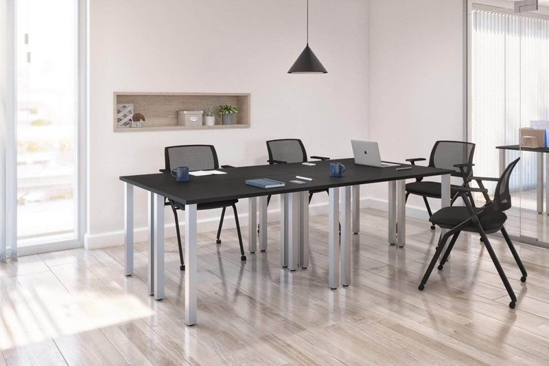 Modubox Desk Universel 4-Piece Set Including 4 24″ × 48″ Table Desks with Square Metal Legs - Available in 3 Colours