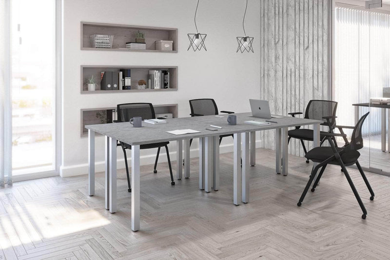 Modubox Desk Universel 4-Piece Set Including 4 24″ × 48″ Table Desks with Square Metal Legs - Available in 3 Colours