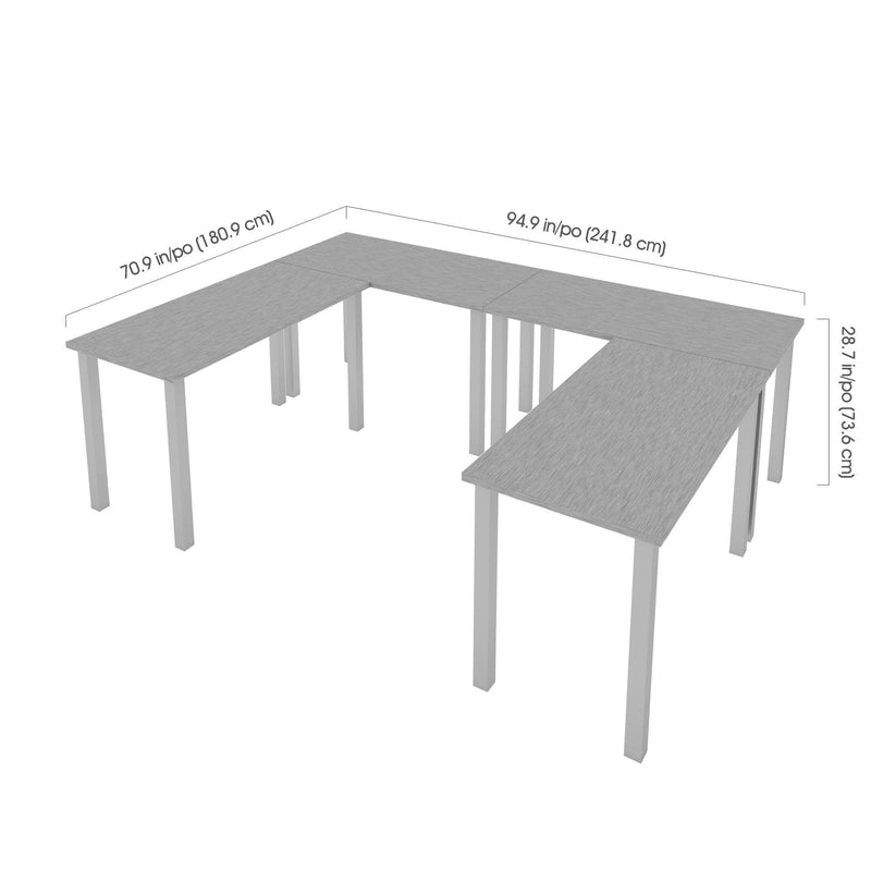 Modubox Desk Universel 4-Piece Set Including 4 24″ × 48″ Table Desks with Square Metal Legs - Available in 3 Colours