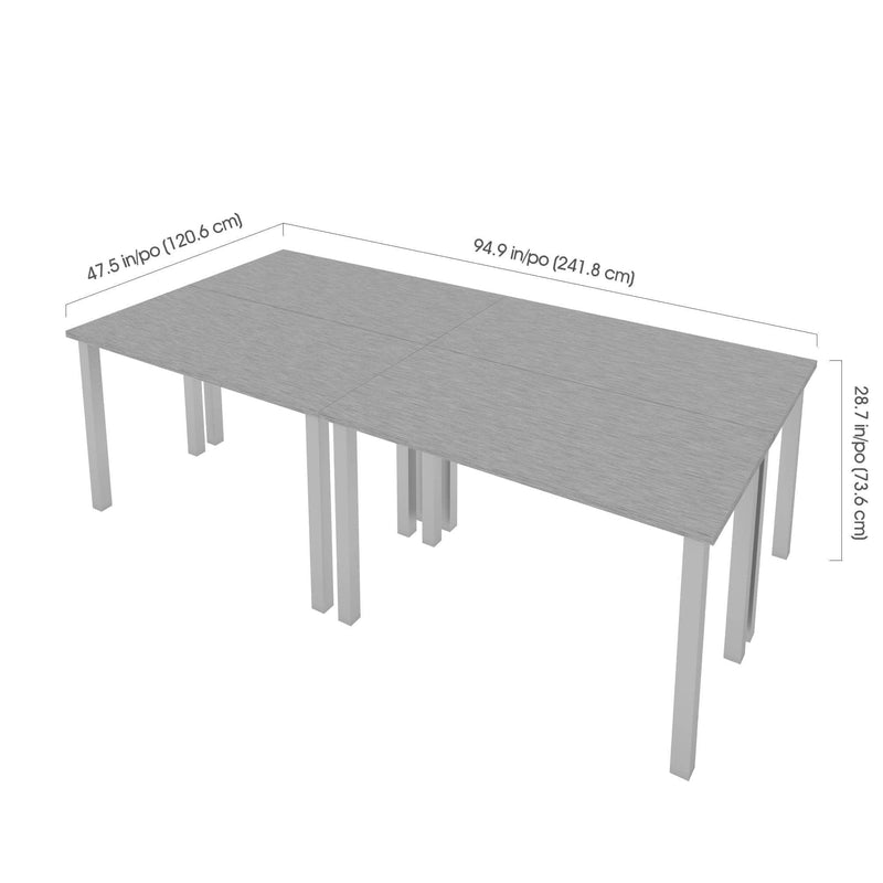 Modubox Desk Universel 4-Piece Set Including 4 24″ × 48″ Table Desks with Square Metal Legs - Available in 3 Colours