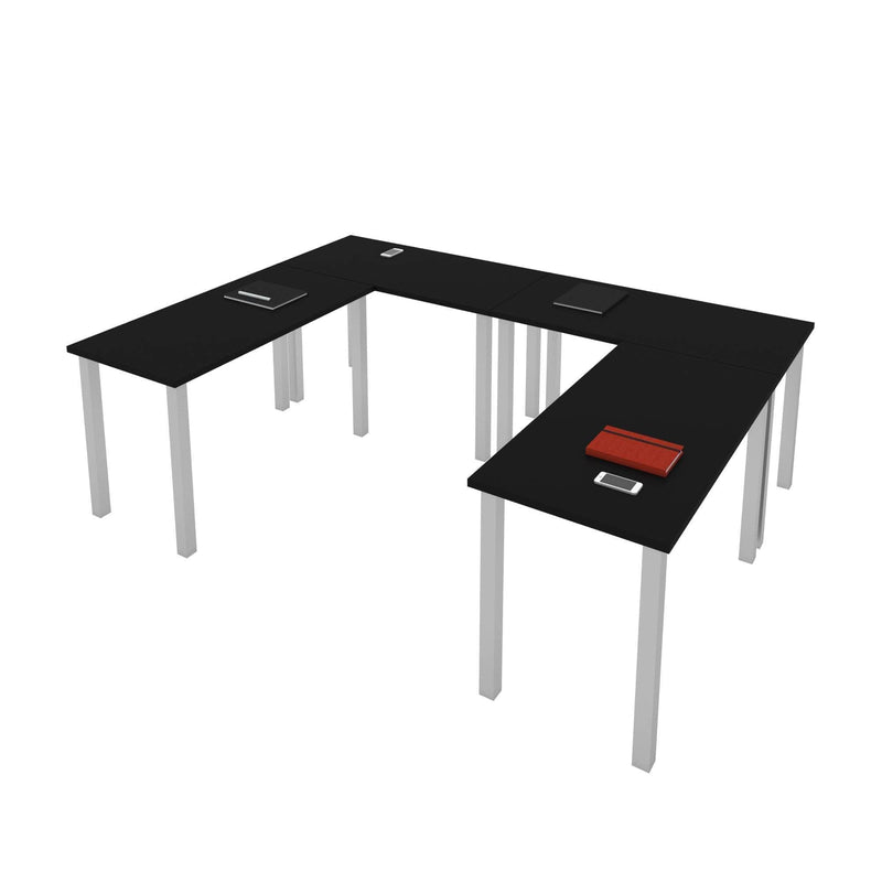 Modubox Desk Universel 4-Piece Set Including 4 24″ × 48″ Table Desks with Square Metal Legs - Available in 3 Colours