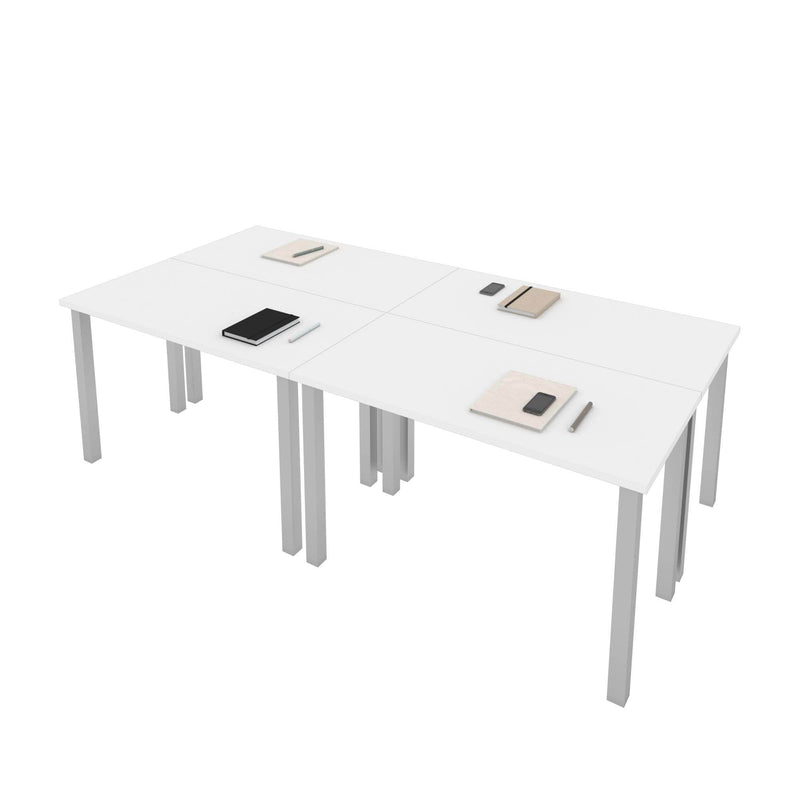 Modubox Desk Universel 4-Piece Set Including 4 24″ × 48″ Table Desks with Square Metal Legs - Available in 3 Colours